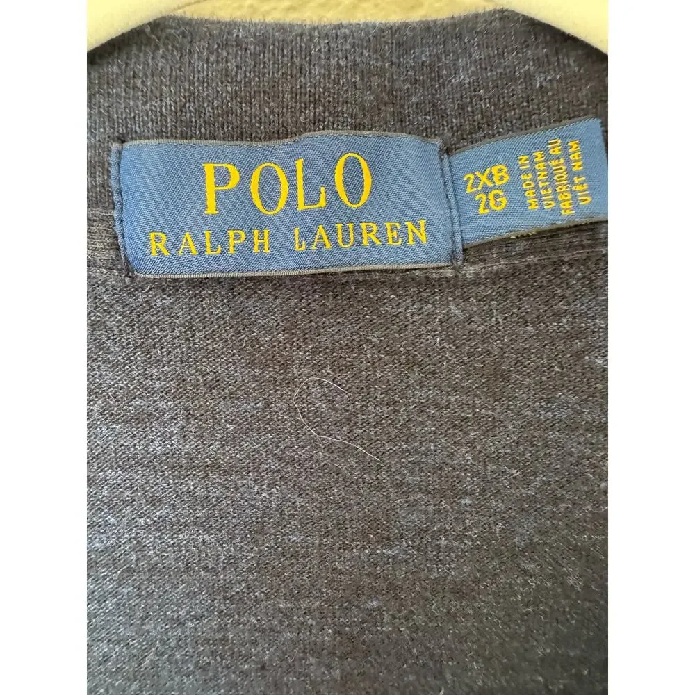 Polo Ralph Lauren Navy‎ Blue Heathered Polo Shirt Size 2XB
